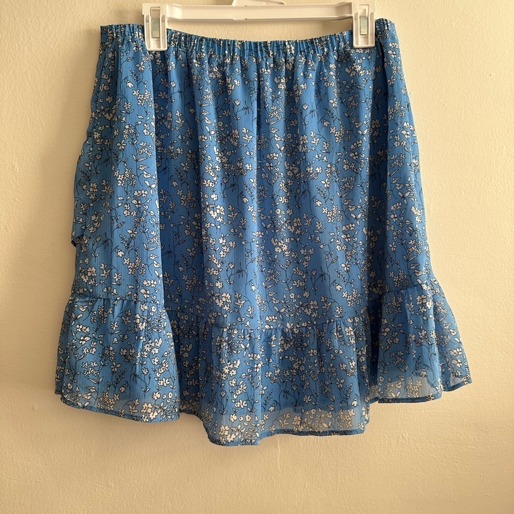 Banana Republic Asymmetrical Blue Floral Skirt - Picture 3 of 4